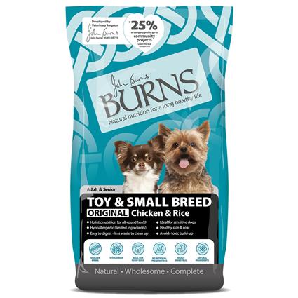 Burns Adult & Senior Original Toy & Small Breed com frango e arroz - Pack económico: 2 x 6 kg