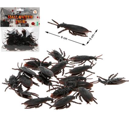 Pacote de 10 baratas pretas 13 cm