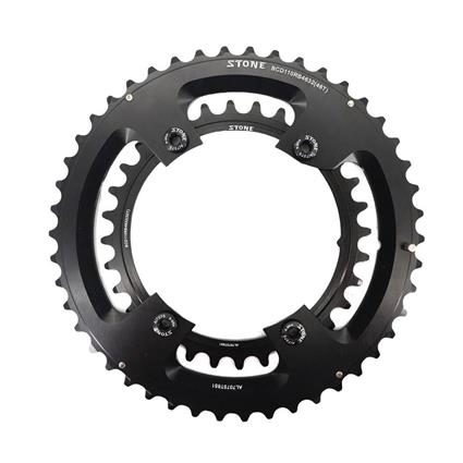 Stone Shimano 2x/sram Flat Top 110 Bcd Chainring Prateado 48/33t