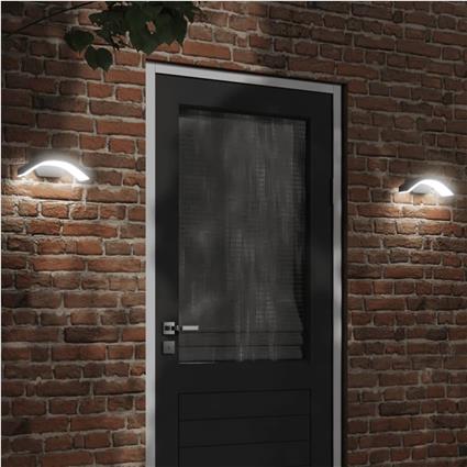 vidaXL Candeeiros parede LED p/ exterior 2 pcs alumínio fundido preto