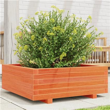 vidaXL Vaso/floreira de jardim 70x70x26,5 cm pinho maciço castanho-mel
