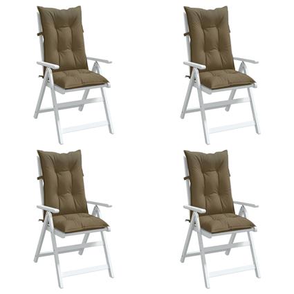 vidaXL Almofadões p/ cadeiras altas 4 pcs mesclado tecido cinza-acas.