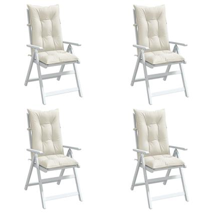 vidaXL Almofadões para cadeiras altas 4 pcs mesclado tecido creme