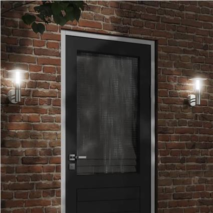 vidaXL Candeeiro de parede para exterior aço inoxidável prateado