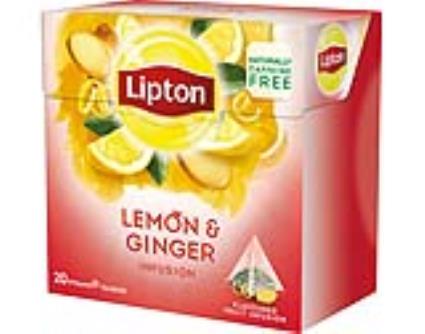 Infusão Lipton Pyramides Limão E Gengibre 20 Saquetas