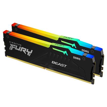 Kingston Kf560c30bbak2-32 Fury Beast Rgb 32gb 2x16gb Ddr5 6000mhz Ram Transparente