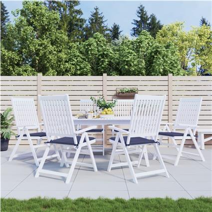 vidaXL Almofadões p/ sofá de paletes 6 pcs tecido oxford azul-marinho