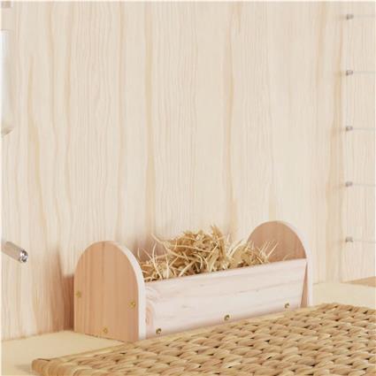 vidaXL Comedouro para coelhos 28x10x10 cm madeira de abeto maciça
