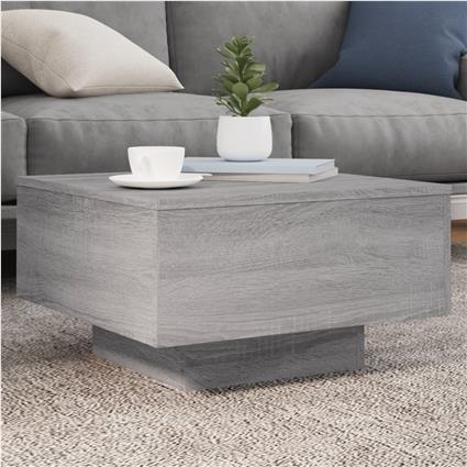 vidaXL Mesa de centro com luzes LED 55x55x31 cm cinzento sonoma