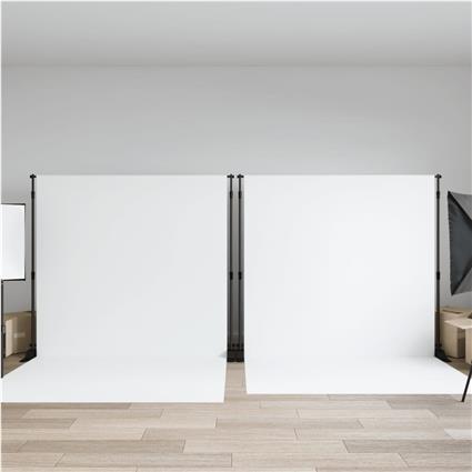 vidaXL Suportes para fundos fotográficos 2 pcs 305x243 cm aço preto