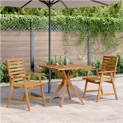 vidaXL 3 pcs conjunto de jantar para jardim madeira de acácia maciça