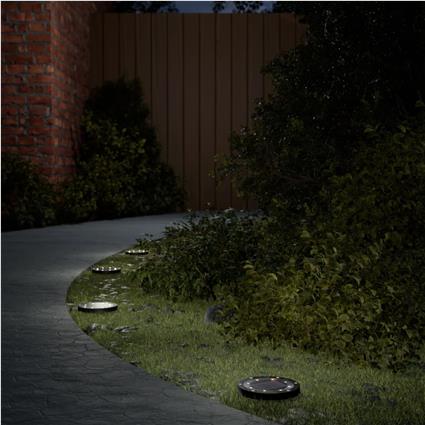 vidaXL Luzes solares para exterior com espigões 12 pcs branco quente