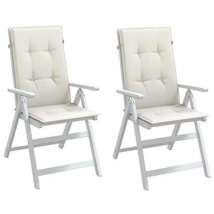 vidaXL Almofadões para cadeiras altas 2 pcs mesclado tecido creme