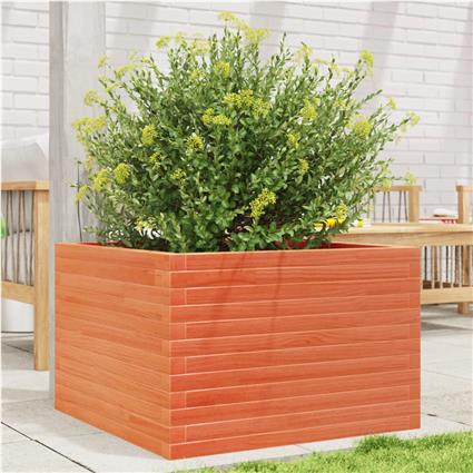 vidaXL Vaso/floreira de jardim 70x70x45,5 pinho maciço castanho mel