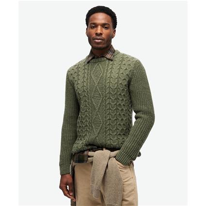 Superdry Jacob Cable Sweater Verde L Homem