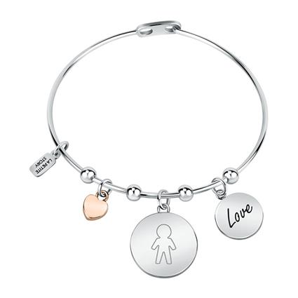 Le Petite Story Bangle Family S.s Love Heart Bracelet Prateado  Homem