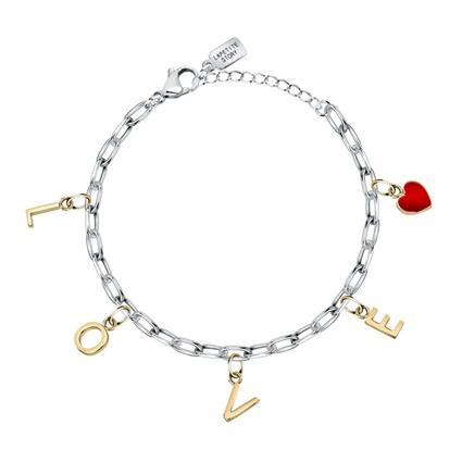 Le Petite Story Love Charm Red Enamel16.3 Bracelet Prateado  Homem