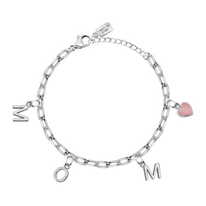 Le Petite Story Family Charm Pink Enamel 16.3 Cm Bracelet Prateado  Homem