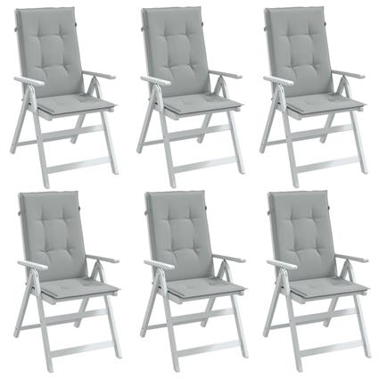 vidaXL Almofadões para cadeiras altas 6 pcs mesclado tecido