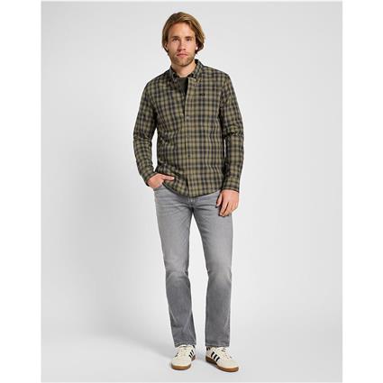 Lee Button Down Long Sleeve Shirt Cinzento L Homem