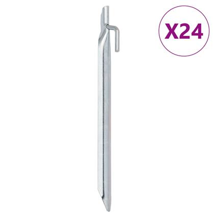 vidaXL Estacas p/ tenda 24 pcs forma de V 24 cm Ø20 mm aço galvanizado