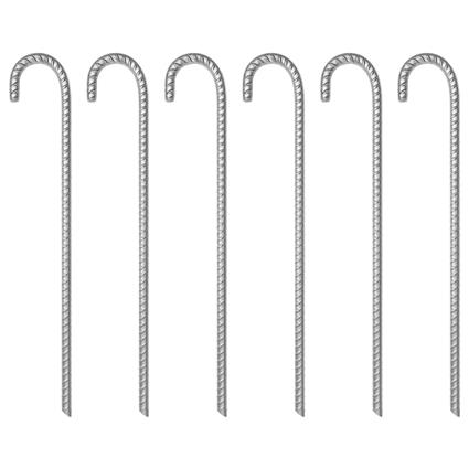 vidaXL Estacas para tenda 6 pcs 41,5 cm Ø12 mm aço galvanizado