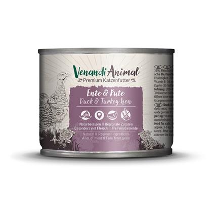 Venandi Animal Adult Cat 24 x 200 g - Pack económico - Pato e peru