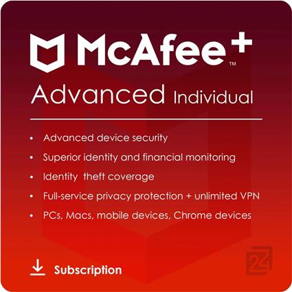 McAfee+ Advanced Individual Dispositivos Ilimitados / 1 Ano
