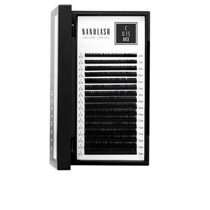 Nanobrow Set of False Eyelashes Volume Lashes 0,15 C #6-13 mm
