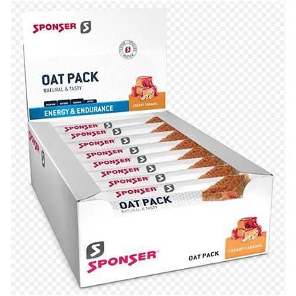 Sponser Sport Food Oat 50g Creamy Caramel Energy Bars Box 25 Units Transparente