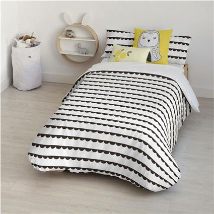 Kids & Cotton Duvet Cover Guido Black 155x220 Cm Beige