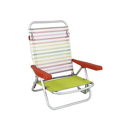 Jugatoys Aluminum Beach Chair With Headrest 80x65x45 Cm 25 Cm Prateado