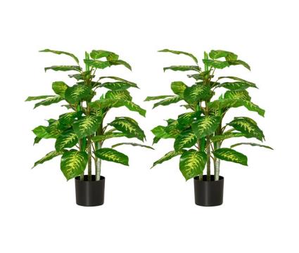 Conjunto de 2 plantas artificiais peva, pe, cimento homcom