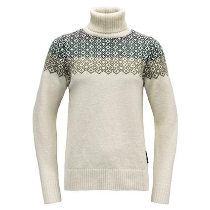 Devold Of Norway Syvde Wool High Neck Sweater Beige S Mulher