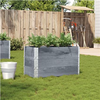 vidaXL Vaso/floreira de jardim 100x50 cm madeira pinho maciça cinzento