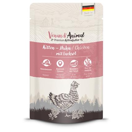 Venandi Animal Kitten 12 x 125 g - Frango com óleo de salmão