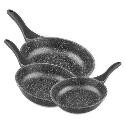 Supreme Induction Frying Pan Set Stone 18-22-26 Cm Prateado