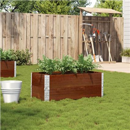 vidaXL Vaso/floreira para jardim 100x50 cm pinho maciço castanho