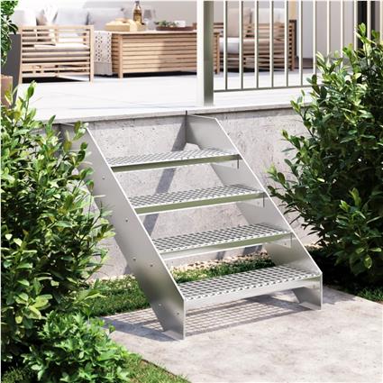 vidaXL Degrau em grade 70x24x7 cm aço galvanizado