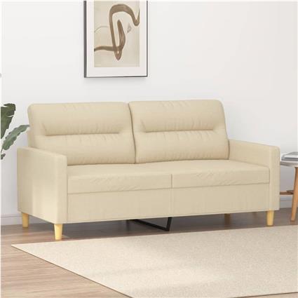 vidaXL Sofá de 2 lugares tecido 140 cm cor creme