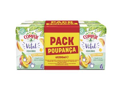 Néctar Compal Vital Manga Laranja 6x200ml