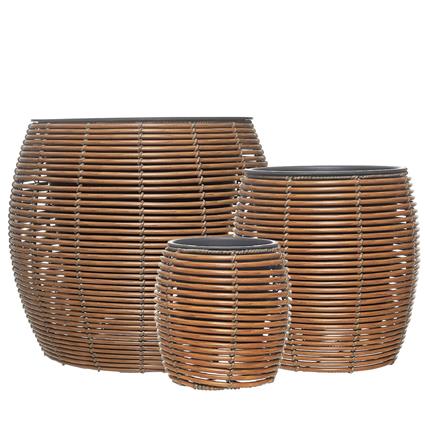 Conjunto vasos em polyrattan, BORGHESI, Borghesi