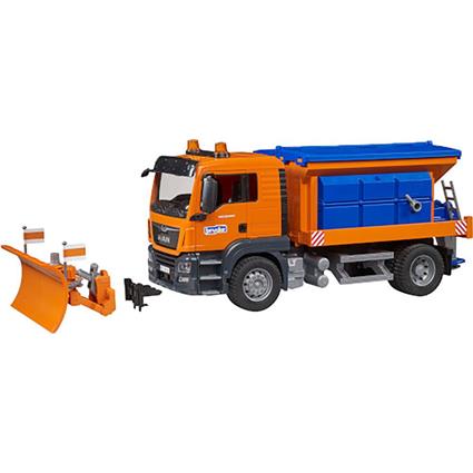 Bruder 1:16 Tgs Winter Service With Plow Blade 03785 Construction Game Laranja