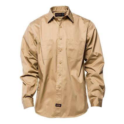 Jesse James Workwear Heavy Duty Long Sleeve Shirt Beige 2XL Homem