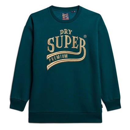 Superdry Luxe Metallic Logo Long Sleeve Midi Dress  S-M Mulher