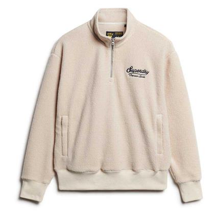 Superdry Country Club Borg Half Zip Sweatshirt Beige S Mulher