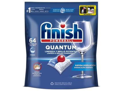 Detergente Loiça Máquina Finish Quantum Regular 64pastilhas