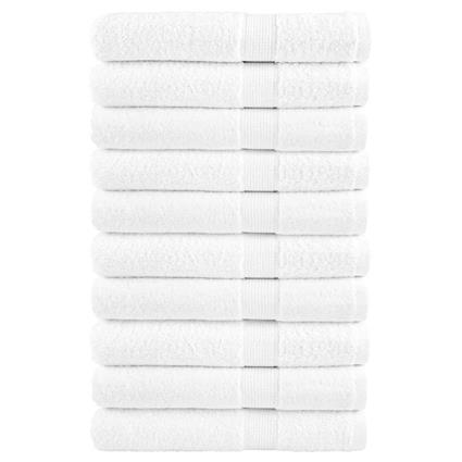 vidaXL Toalhas de sauna premium 10pcs 80x200 cm 600 gsm algodão branco
