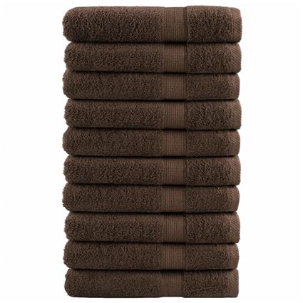 vidaXL Toalhas de sauna premium 10pcs 80x200cm 600gsm algodão castanho