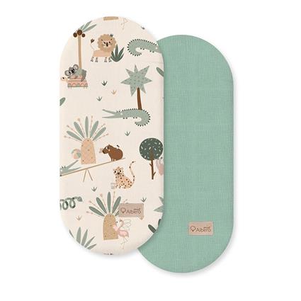 Albero Mio Satin Cotton And Tropic Muslin Fun 2 Units Bottom Carrycot Beige